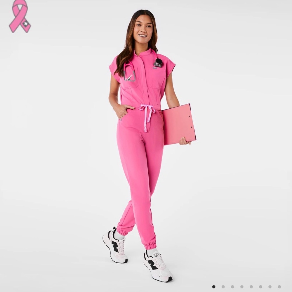 Women's Figs Limited Edition Pink Jumpsuit Scrubs